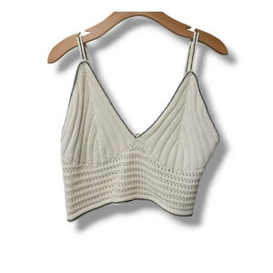 Wild Fable Women's cream sleeveless crochet tank top - xl